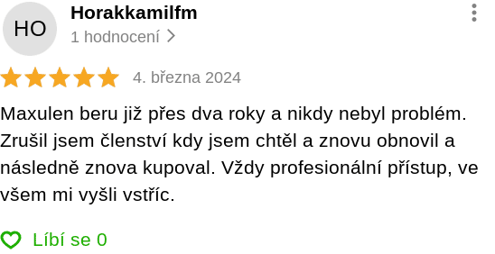 Maxulen zkušenost